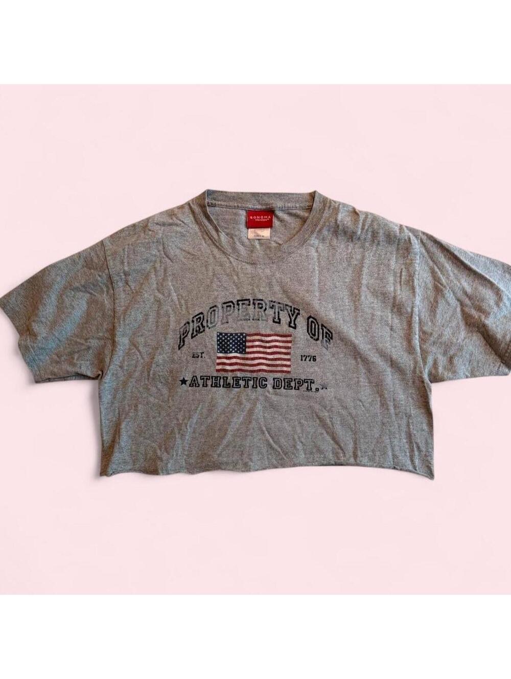Sonoma Lifestyle Property of Athletic Dept. Cropped Graphic Tee 🇺🇸